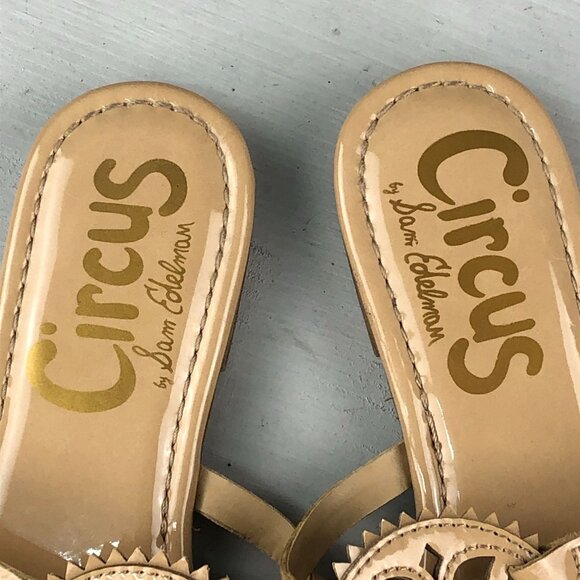 Circus Sam Edelman Women's Size 6.5 Canyon Tan Open Toe Medallion Flat Sandals - Picture 11 of 11